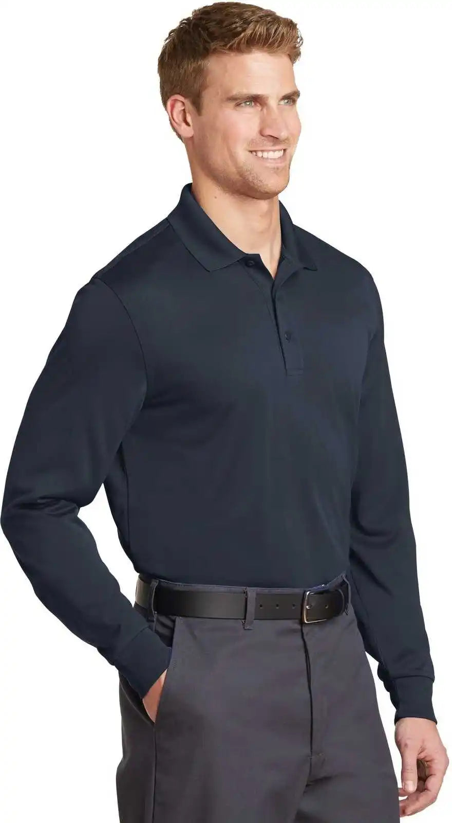 Cornerstone Cs412ls Select Snag Proof Long Sleeve Polo Dark Navy
