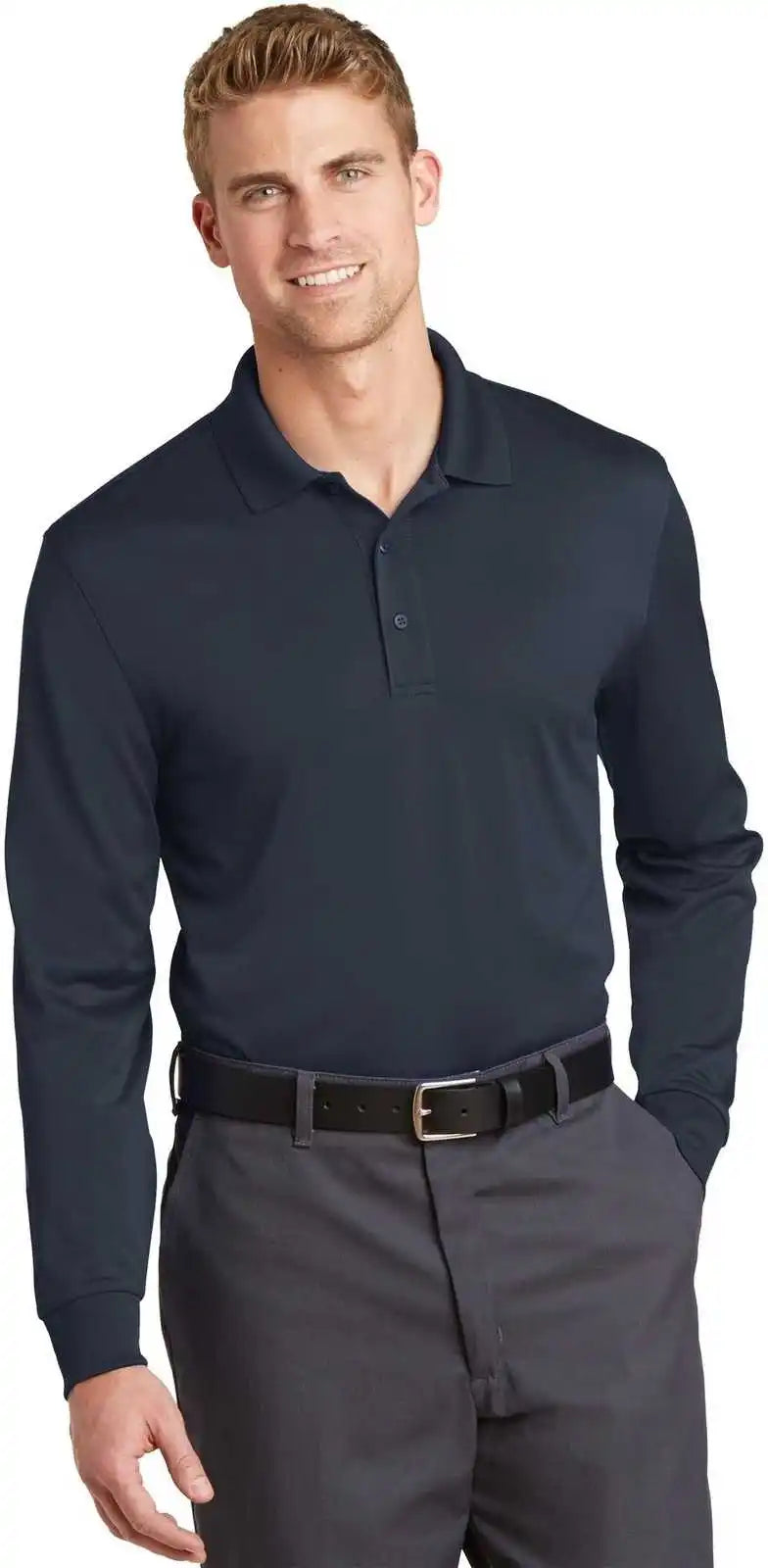 Cornerstone Cs412ls Select Snag Proof Long Sleeve Polo Dark Navy