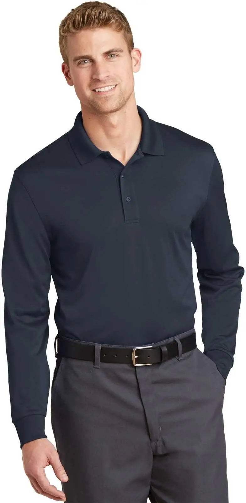 Cornerstone Cs412ls Select Snag-proof Long Sleeve Polo - Dark Navy