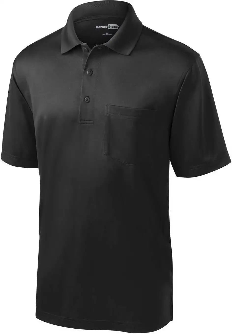 Cornerstone Cs412p Select Snag Proof Pocket Polo Black