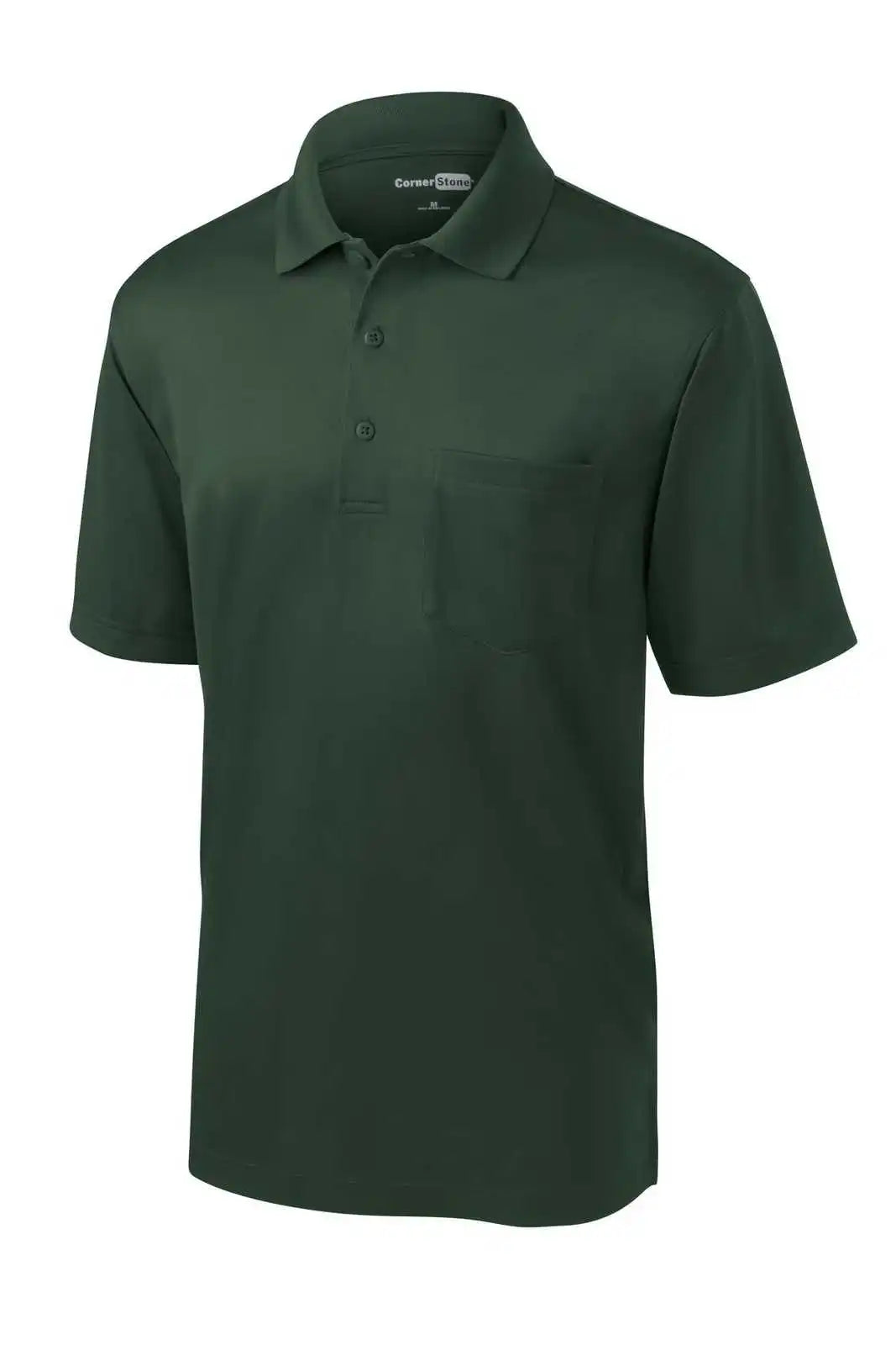 Cornerstone Cs412p Select Snag-proof Pocket Polo - Dark Green