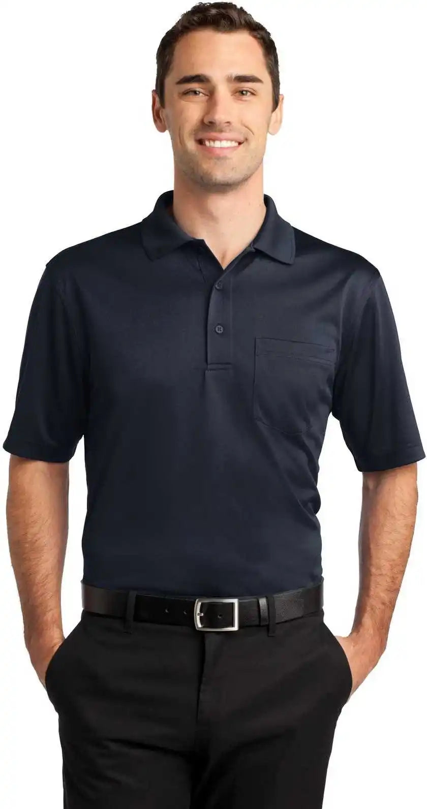 Cornerstone Cs412p Select Snag Proof Pocket Polo Dark Navy