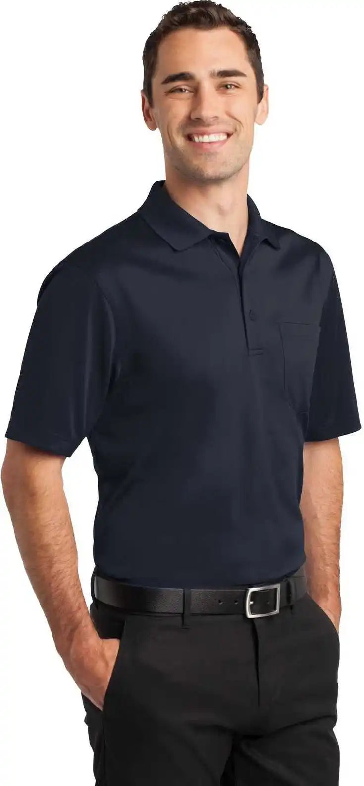 Cornerstone Cs412p Select Snag Proof Pocket Polo Dark Navy