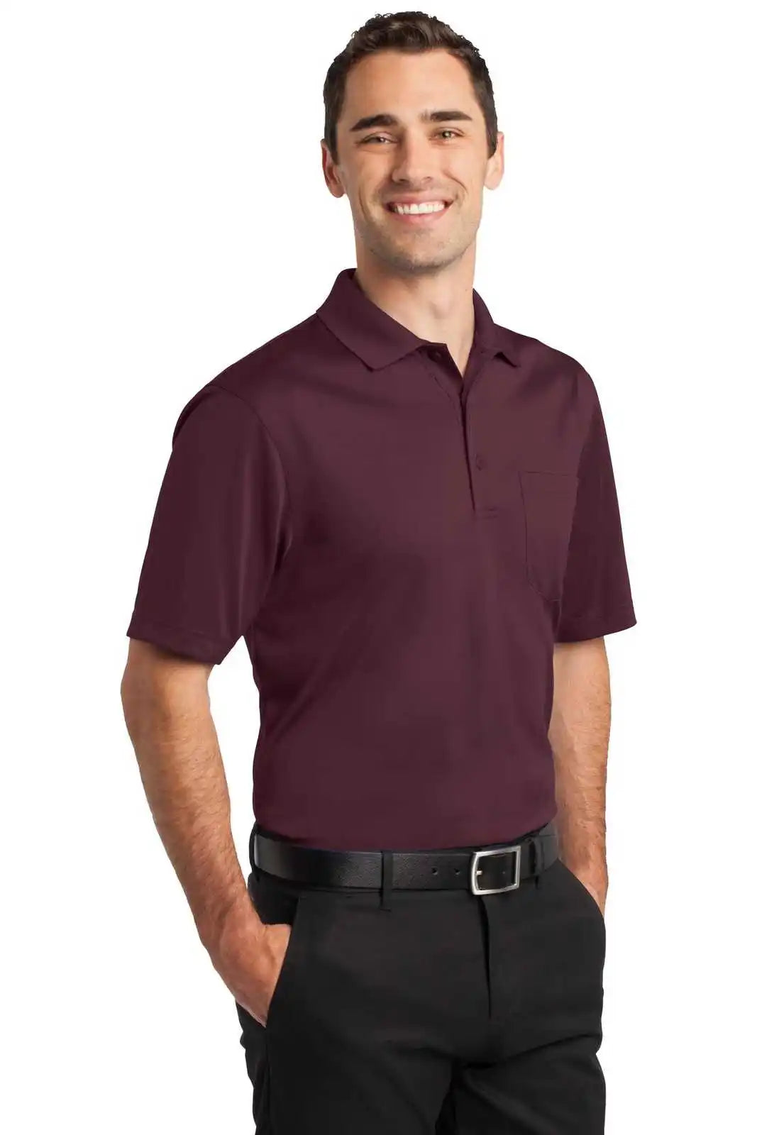 Cornerstone Cs412p Select Snag-proof Pocket Polo - Maroon