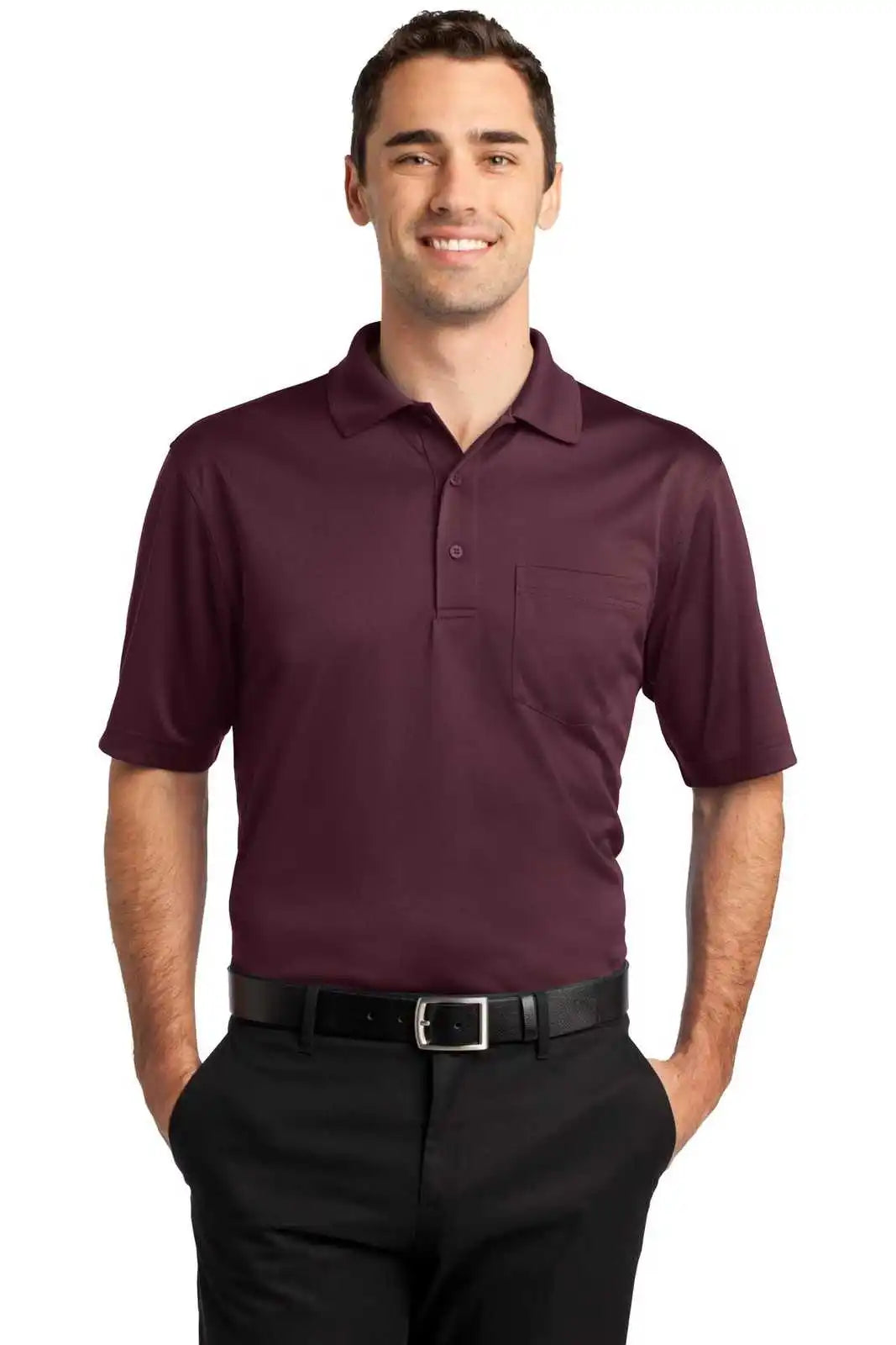 Cornerstone Cs412p Select Snag-proof Pocket Polo - Maroon