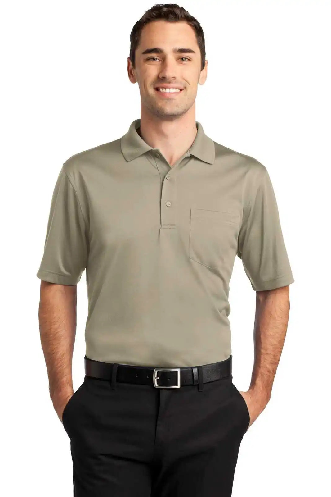 Cornerstone Cs412p Select Snag-proof Pocket Polo - Tan