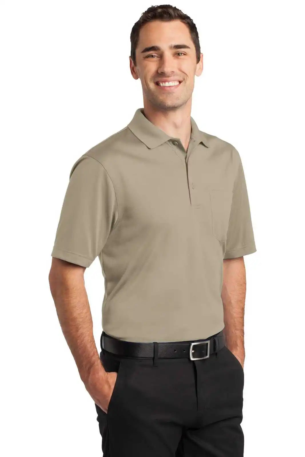 Cornerstone Cs412p Select Snag-proof Pocket Polo - Tan