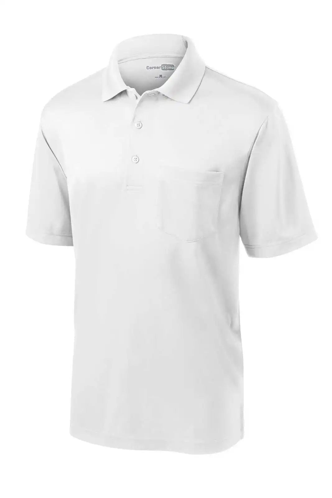 Cornerstone Cs412p Select Snag-proof Pocket Polo - White