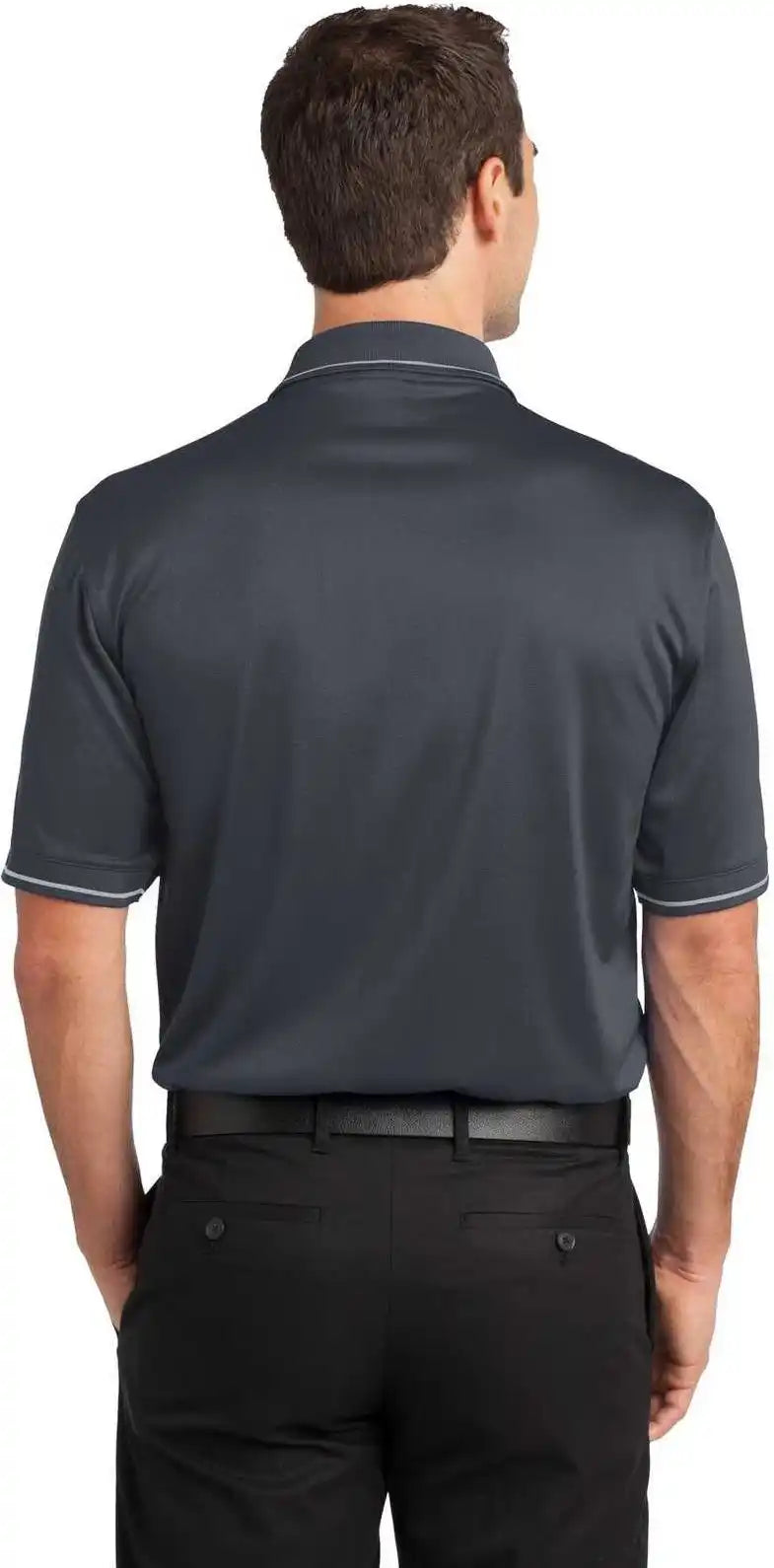 Cornerstone Cs415 Select Snag Proof Tipped Pocket Polo Charcoal Light Gray