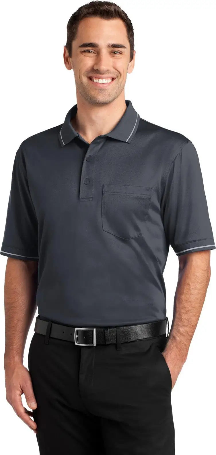 Cornerstone Cs415 Select Snag-proof Tipped Pocket Polo - Charcoal Light Gray - Charcoal/ / Adult Xs