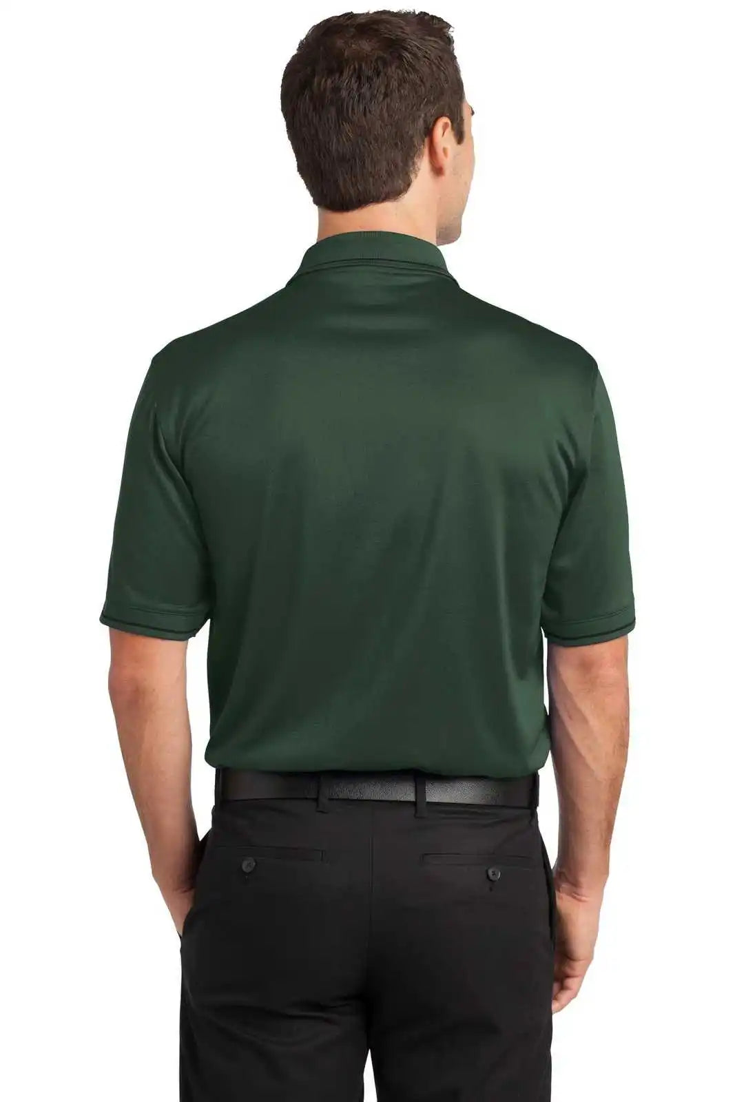 Cornerstone Cs415 Select Snag-proof Tipped Pocket Polo - Dark Green Black