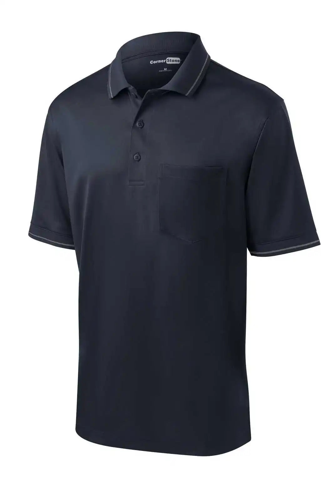 Cornerstone Cs415 Select Snag-proof Tipped Pocket Polo - Dark Navy Smoke Gray