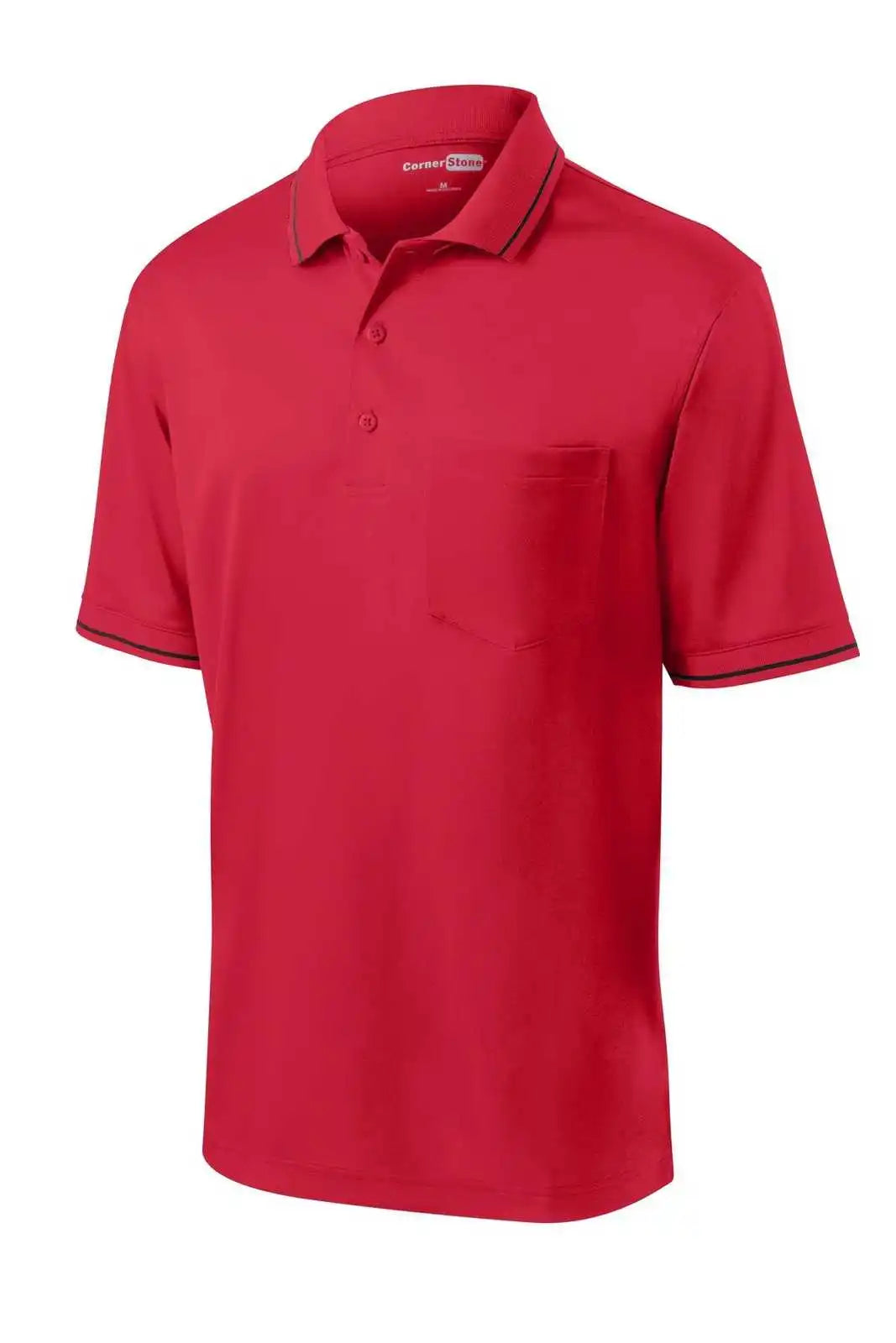 Cornerstone Cs415 Select Snag-proof Tipped Pocket Polo - Red Black