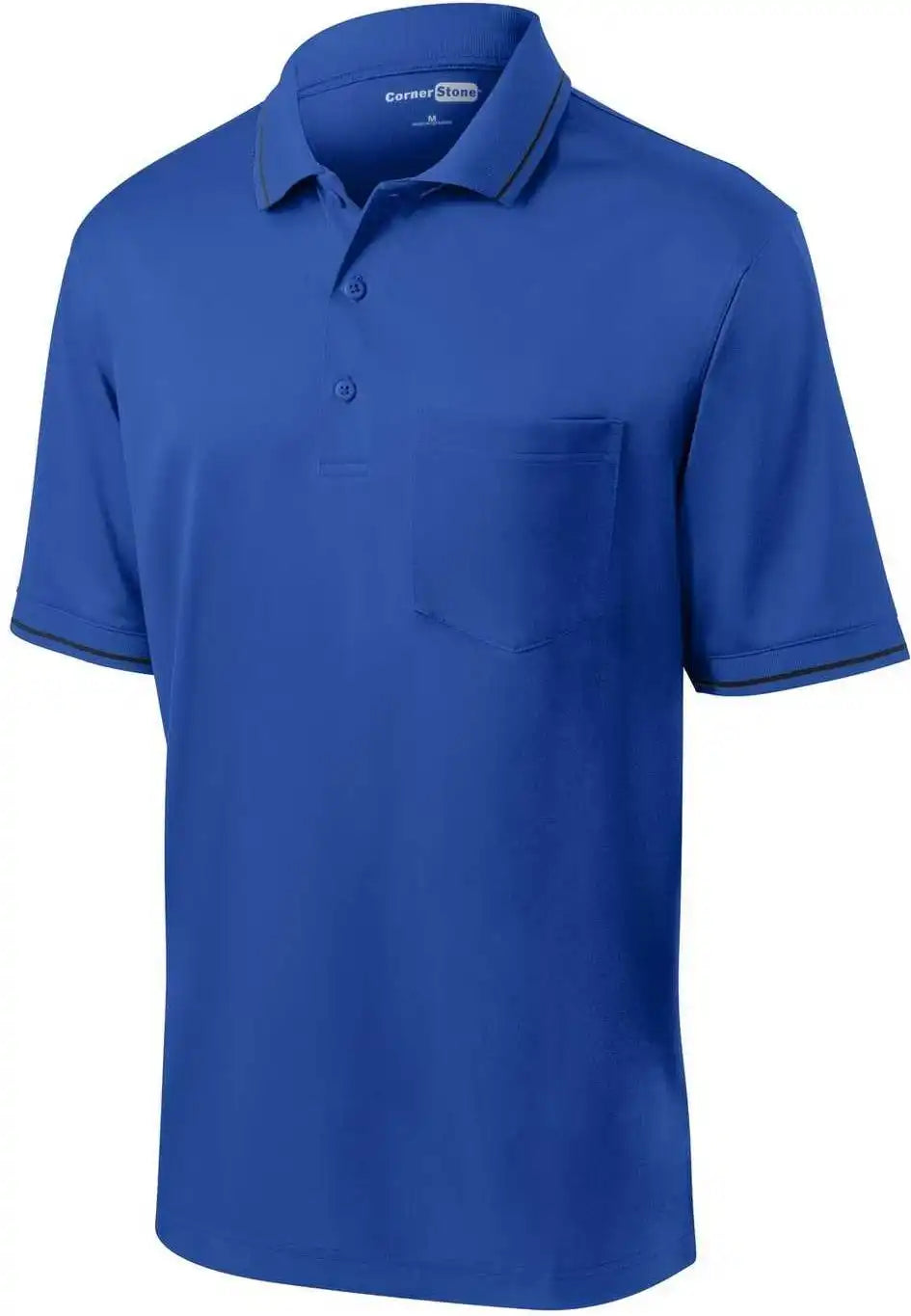 Cornerstone Cs415 Select Snag Proof Tipped Pocket Polo Royal Black