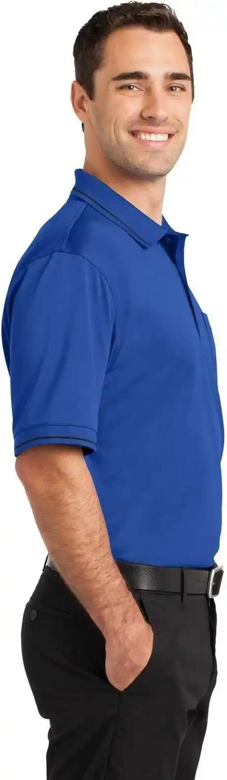 Cornerstone Cs415 Select Snag Proof Tipped Pocket Polo Royal Black
