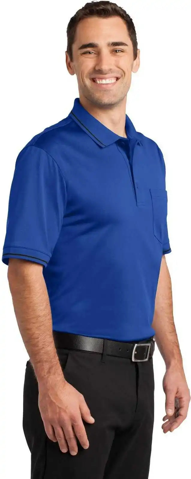 Cornerstone Cs415 Select Snag Proof Tipped Pocket Polo Royal Black