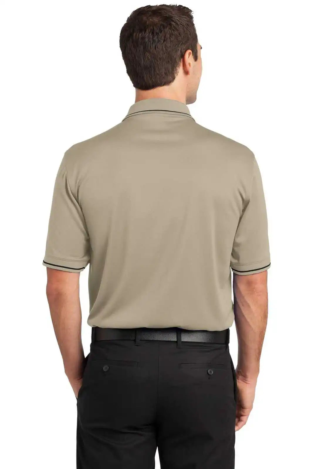 Cornerstone Cs415 Select Snag-proof Tipped Pocket Polo - Tan Black