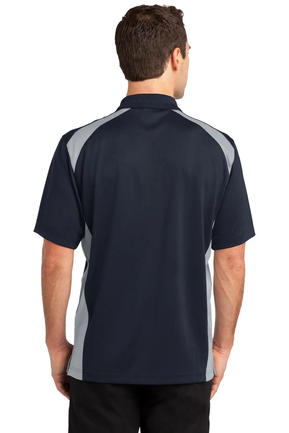 Cornerstone Cs416 Select Snag-proof Two Way Colorblock Pocket Polo - Dark Navy Light Gray
