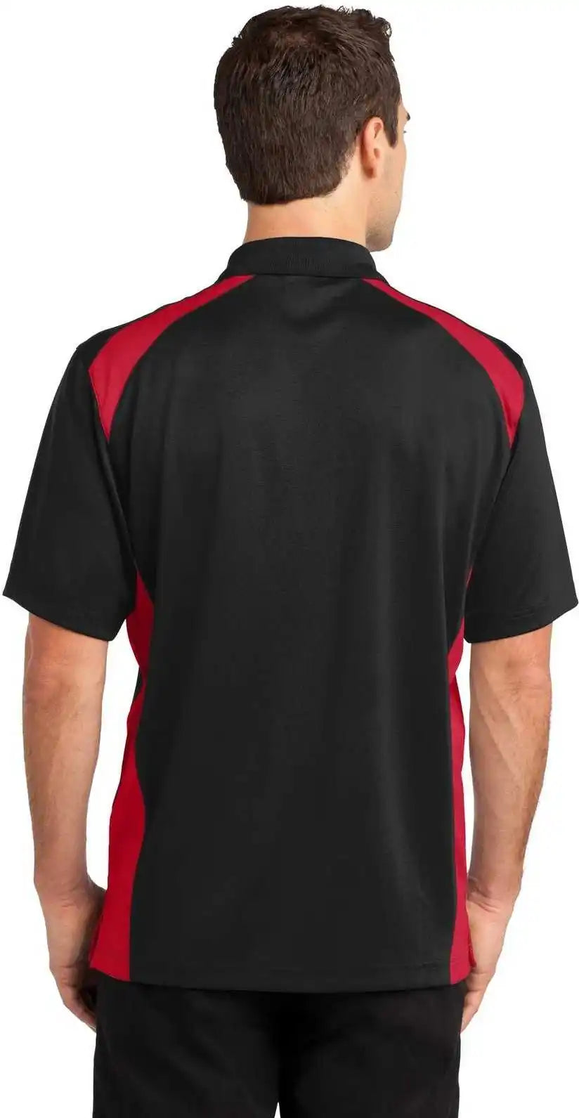 Cornerstone Cs416 Select Snag Proof Two Way Colorblock Pocket Polo Black Red
