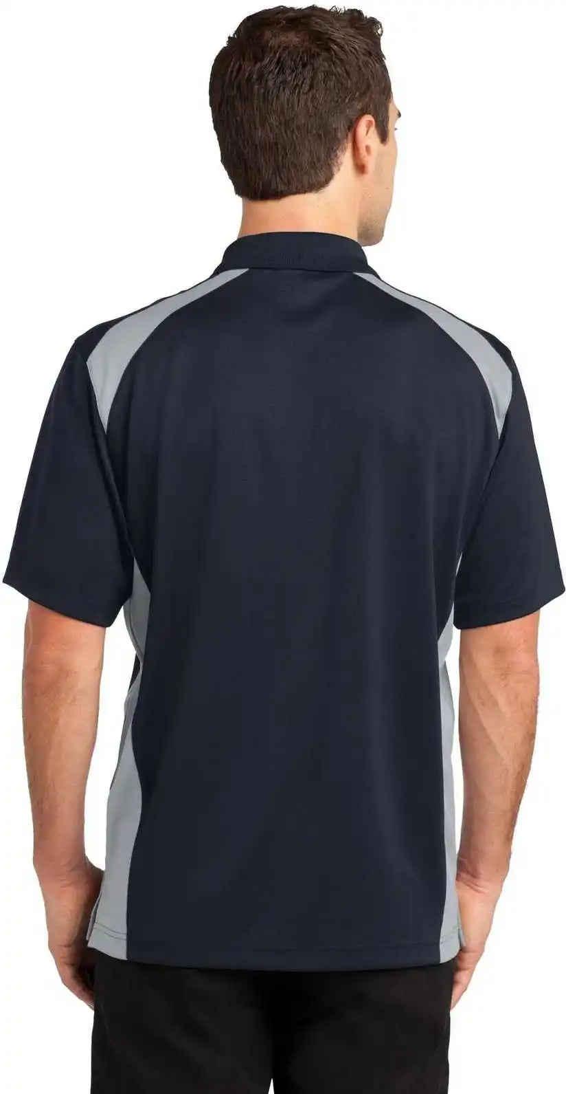 Cornerstone Cs416 Select Snag Proof Two Way Colorblock Pocket Polo Dark Navy Light Gray
