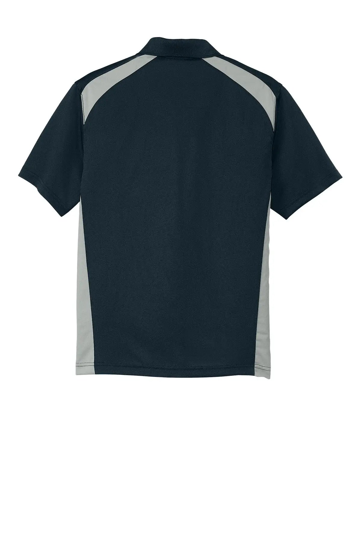 Cornerstone Cs416 Select Snag-proof Two Way Colorblock Pocket Polo - Dark Navy Light Gray
