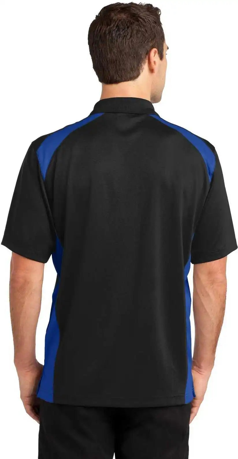 Cornerstone Cs416 Select Snag Proof Two Way Colorblock Pocket Polo Black Royal