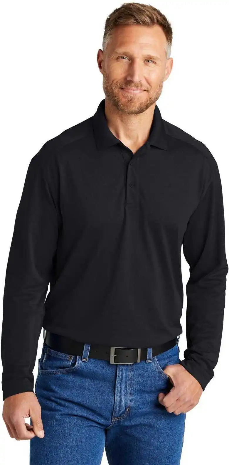 Cornerstone Cs418ls Select Lightweight Snag-proof Long Sleeve Polo - Dark Navy