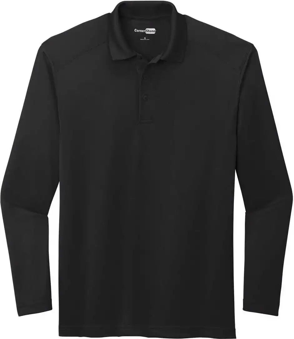 Cornerstone Cs418ls Select Lightweight Snag Proof Long Sleeve Polo Black