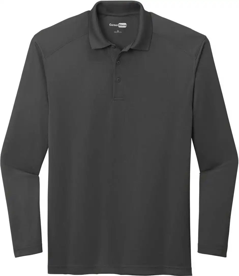 Cornerstone Cs418ls Select Lightweight Snag Proof Long Sleeve Polo Charcoal