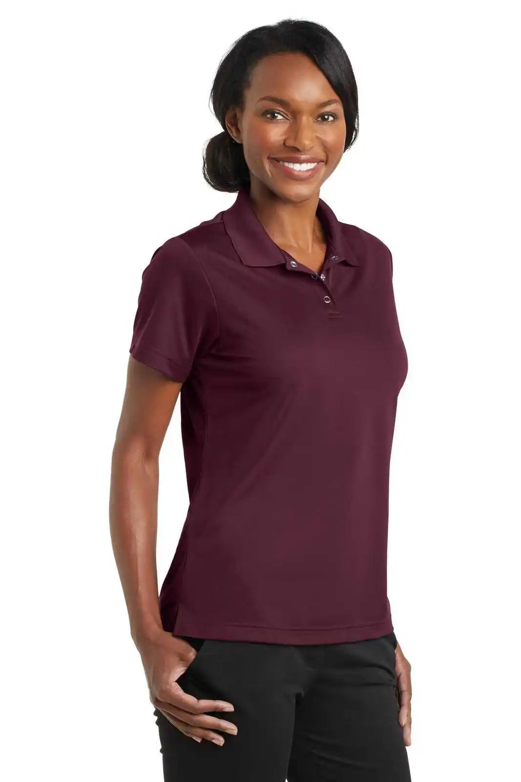 Cornerstone Cs422 Ladies Micropique Gripper Polo - Maroon