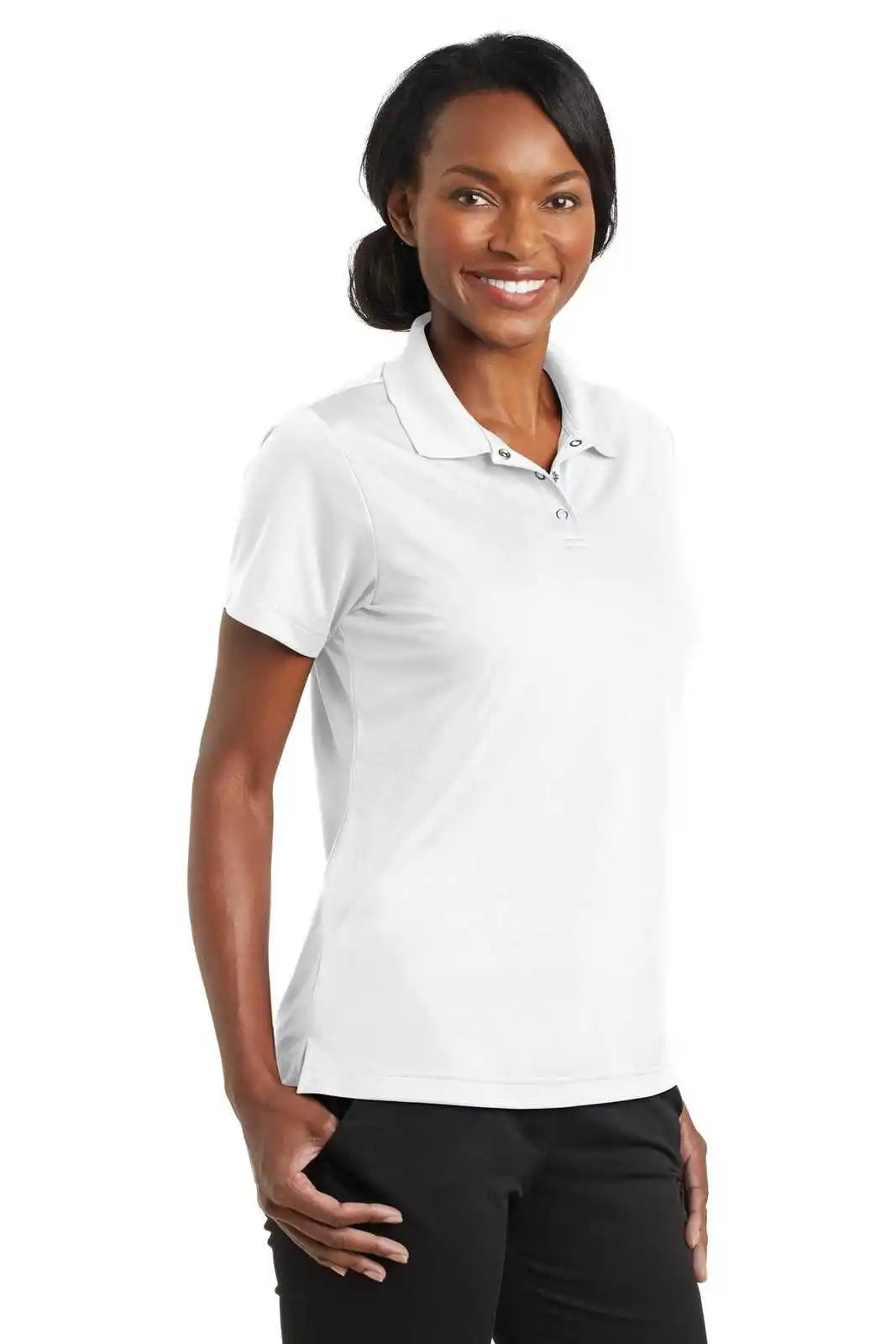 Cornerstone Cs422 Ladies Micropique Gripper Polo - White