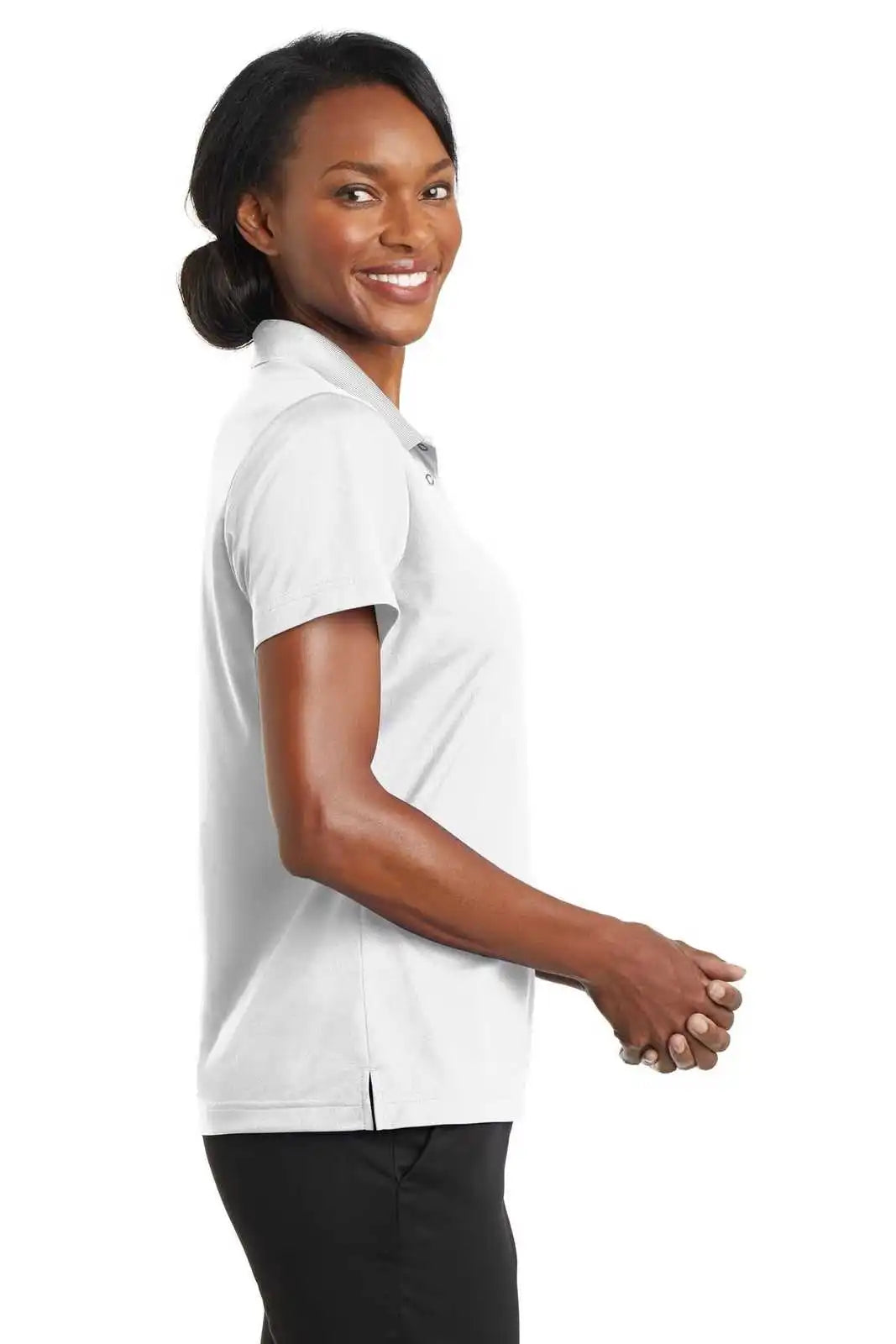 Cornerstone Cs422 Ladies Micropique Gripper Polo - White