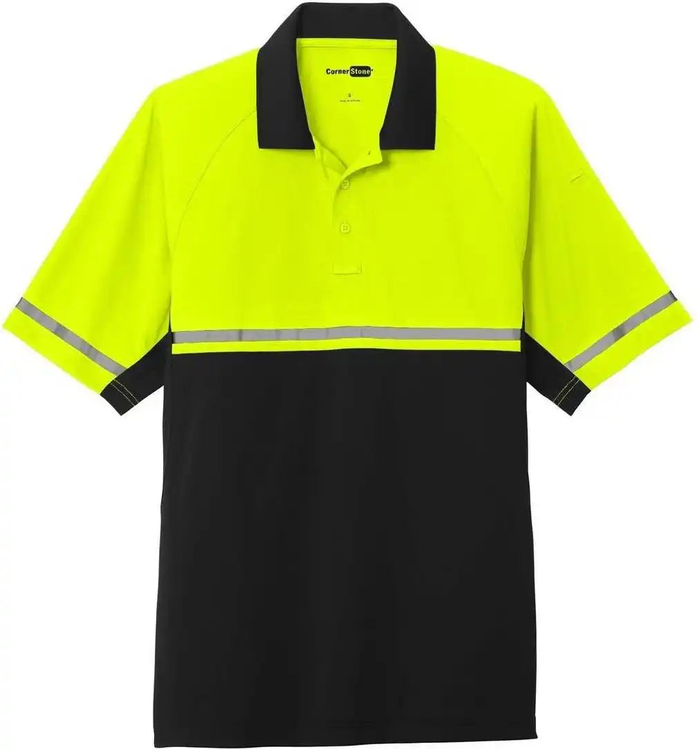 Cornerstone Cs423 Select Lightweight Snag Proof Enhanced Visibility Polo Safety Yellow Black