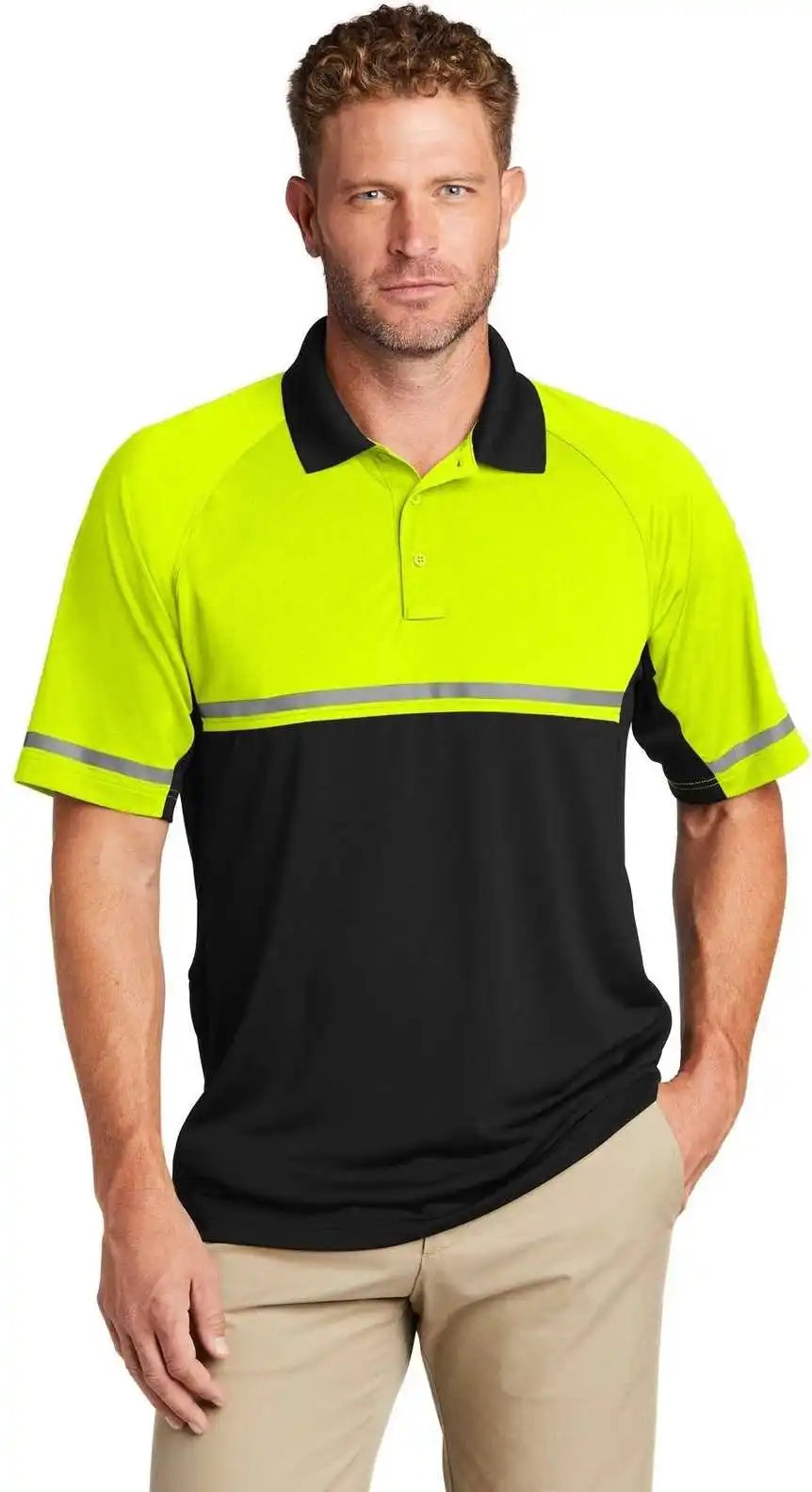 Cornerstone Cs423 Select Lightweight Snag Proof Enhanced Visibility Polo Safety Yellow Black