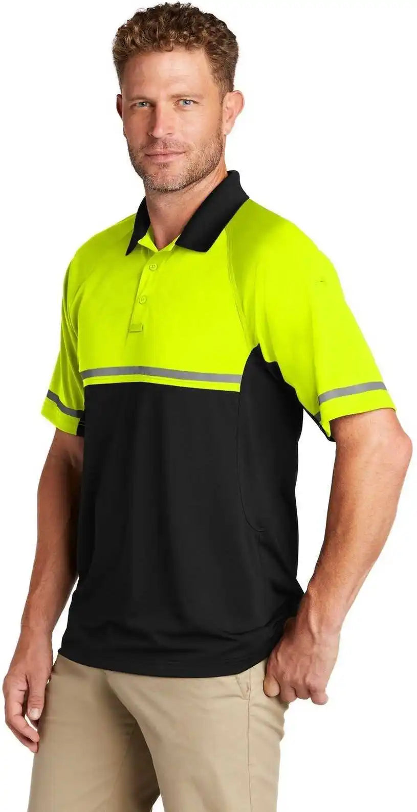Cornerstone Cs423 Select Lightweight Snag Proof Enhanced Visibility Polo Safety Yellow Black