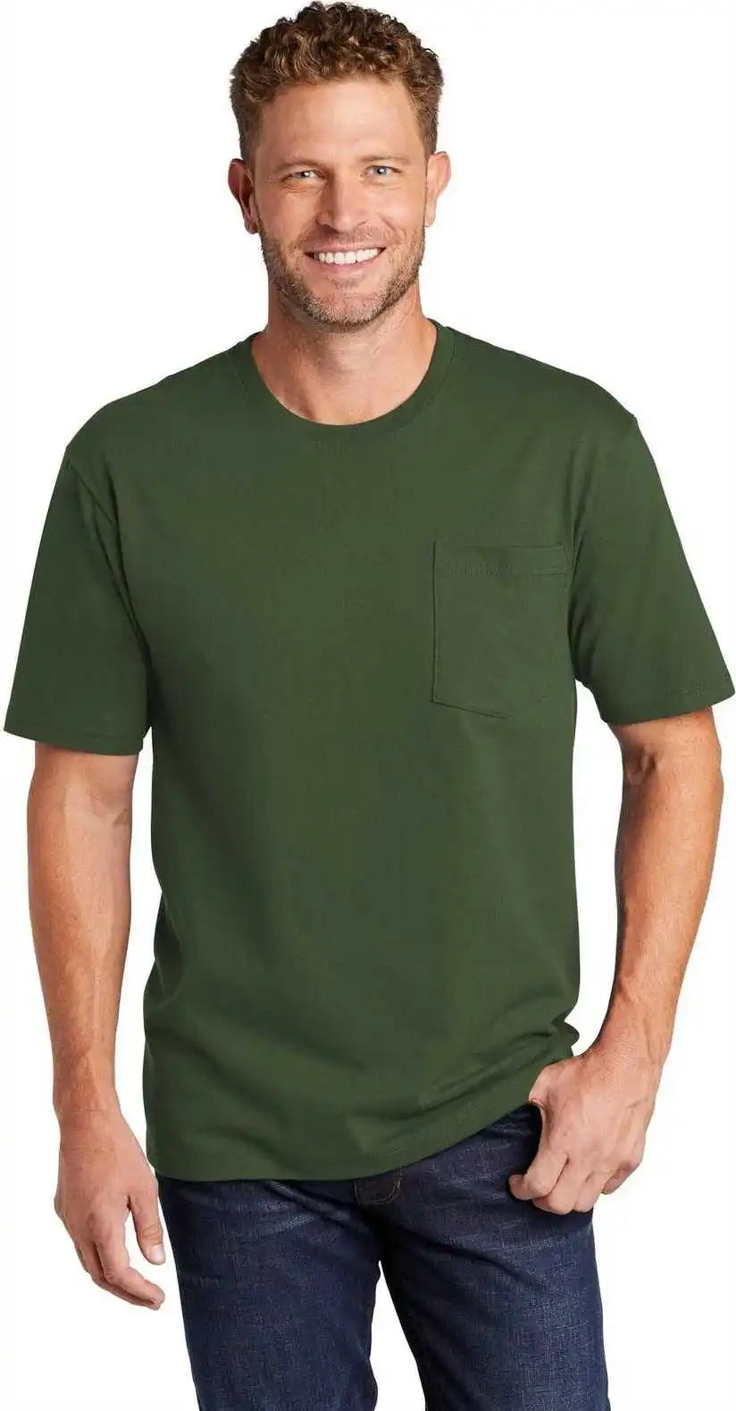 Cornerstone Cs430 Workwear Pocket Tee Dark Green