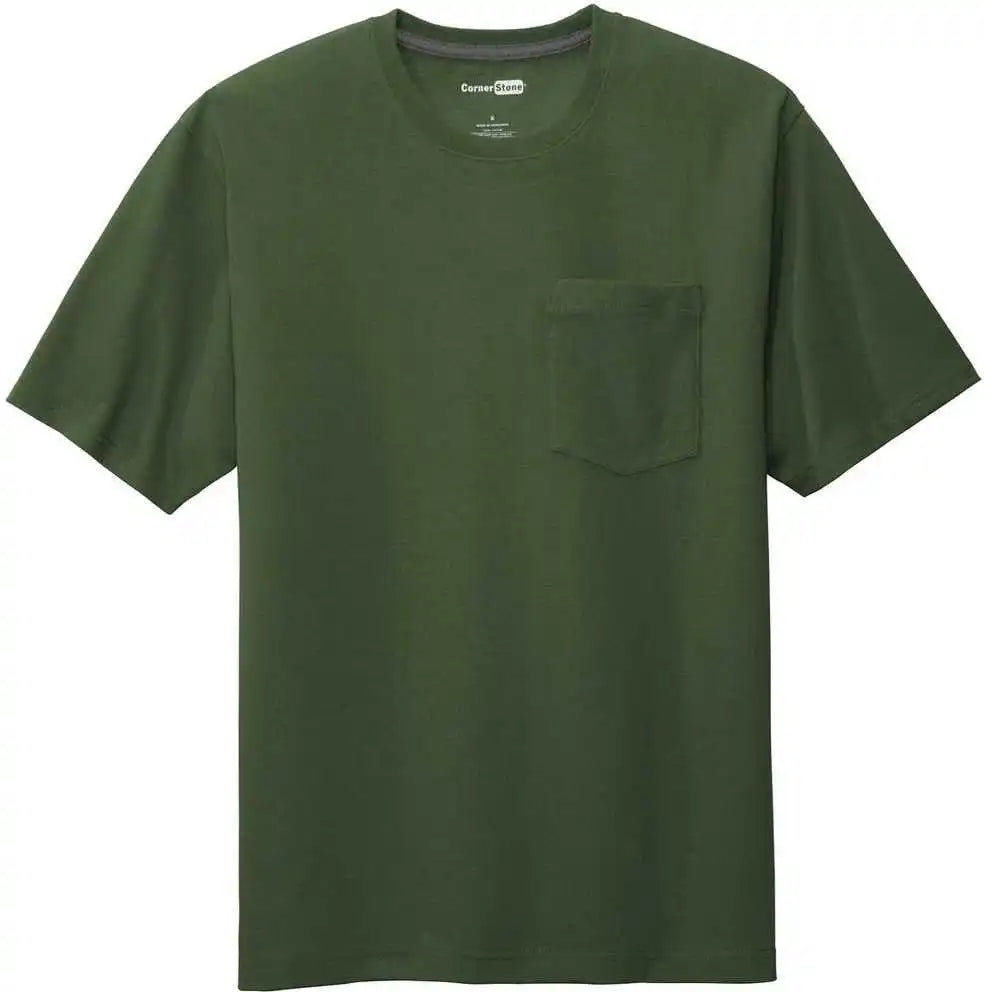 Cornerstone Cs430 Workwear Pocket Tee Dark Green