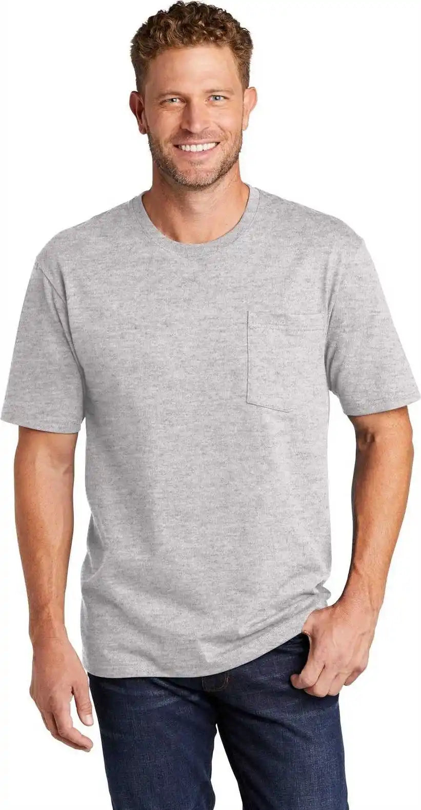 Cornerstone Cs430 Workwear Pocket Tee - Heather Gray