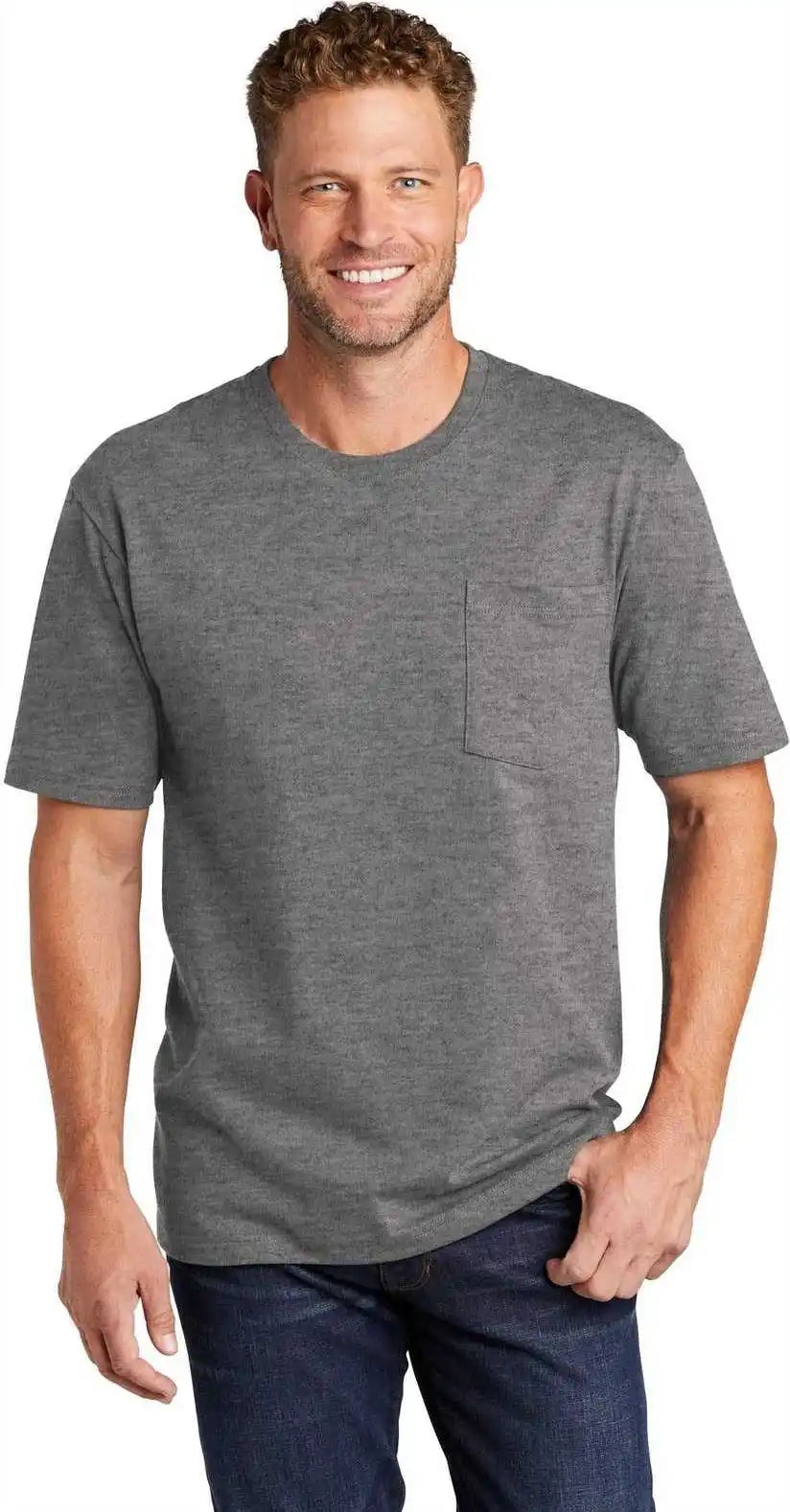 Cornerstone Cs430 Workwear Pocket Tee Heathered Charcoal