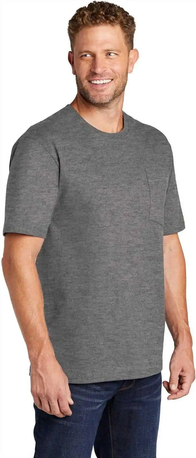 Cornerstone Cs430 Workwear Pocket Tee - Heathered Charcoal