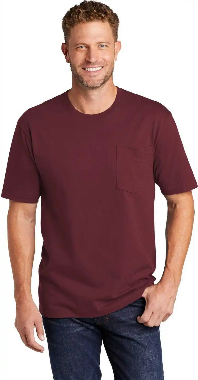 Cornerstone Cs430 Workwear Pocket Tee Maroon
