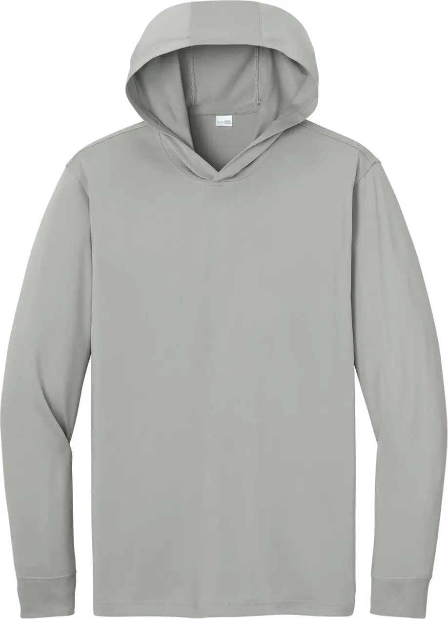 Cornerstone Cs440lsh Workwear Pro Long Sleeve Hooded Tee - Light Gray