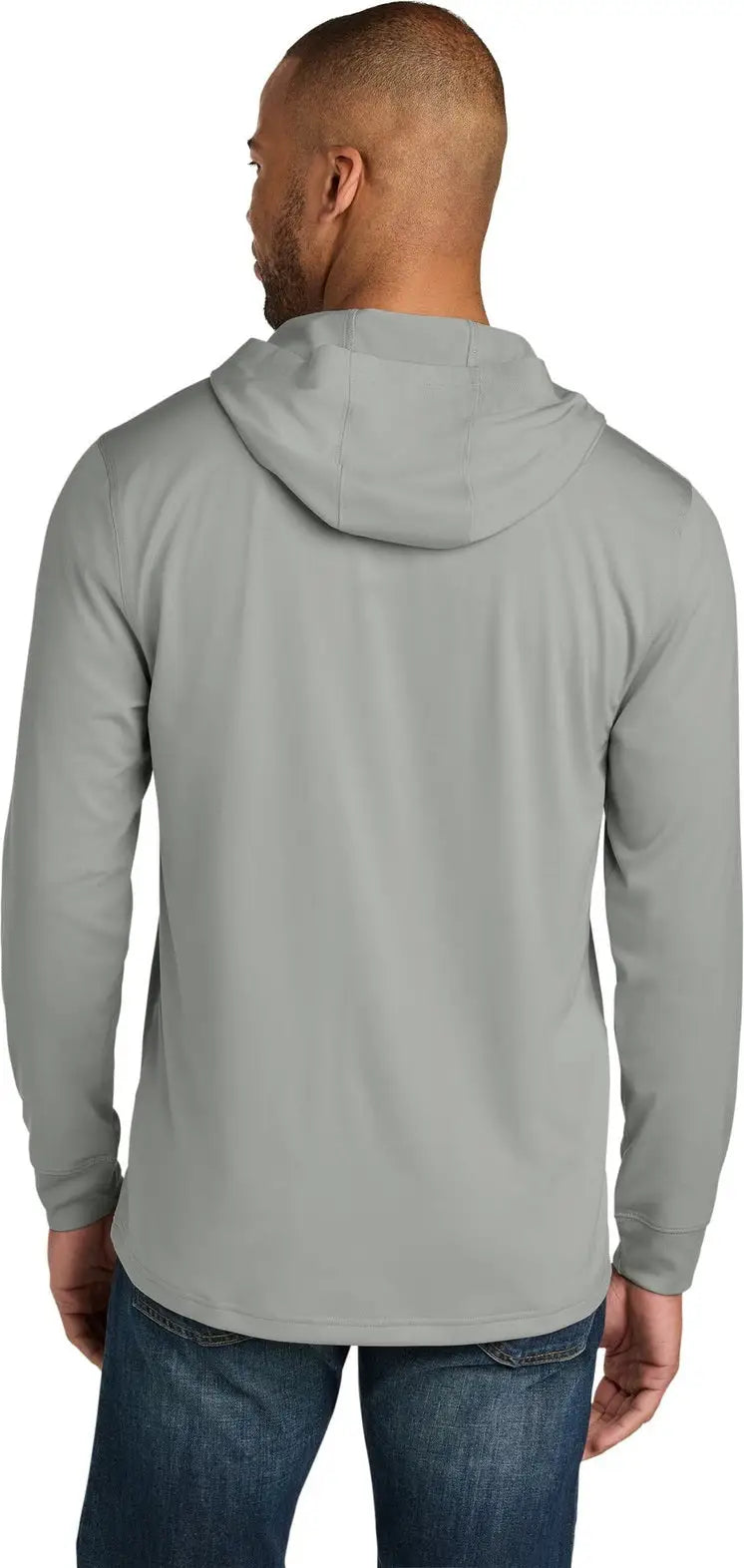 Cornerstone Cs440lsh Workwear Pro Long Sleeve Hooded Tee - Light Gray