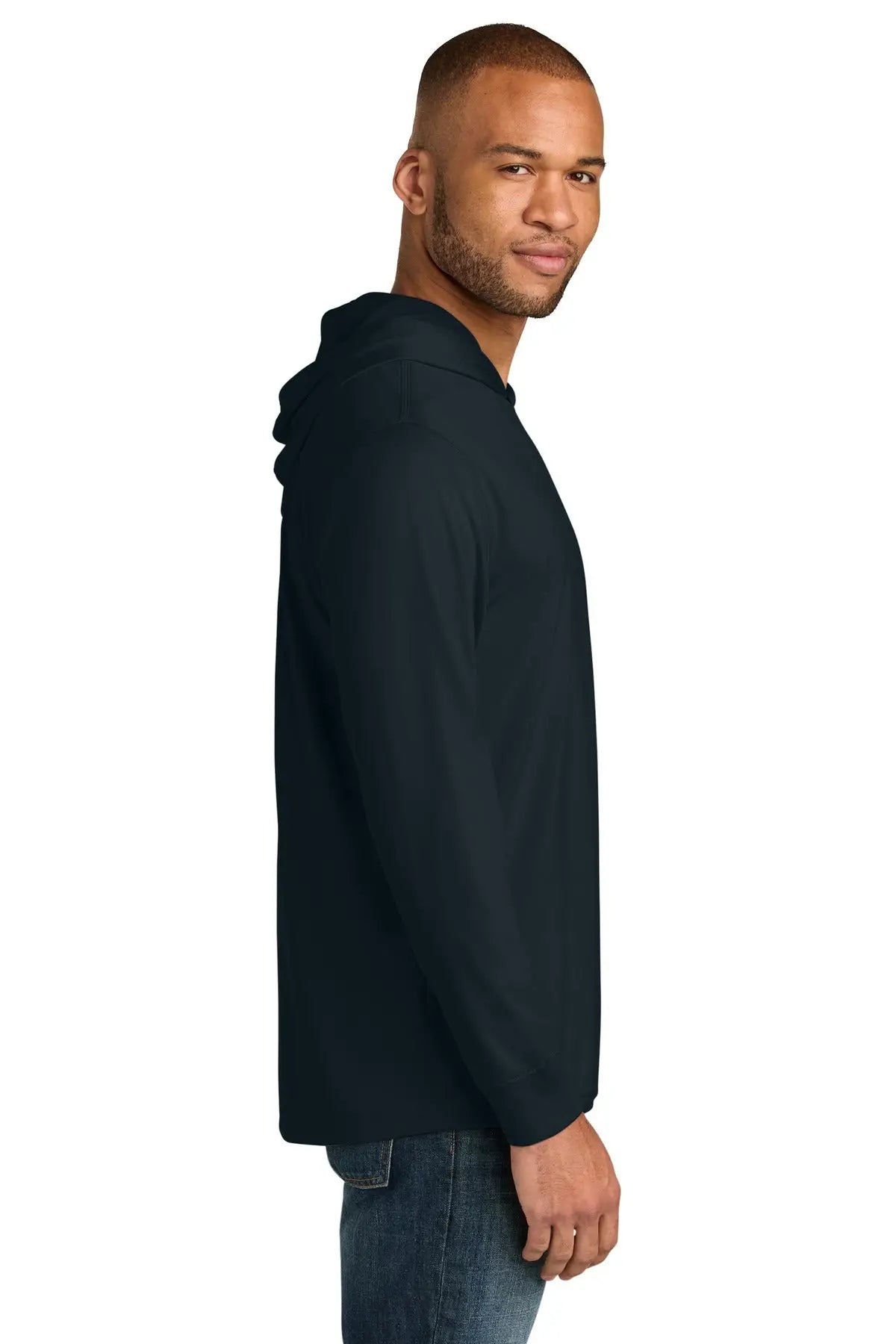 Cornerstone Cs440lsh Workwear Pro Long Sleeve Hooded Tee - Navy