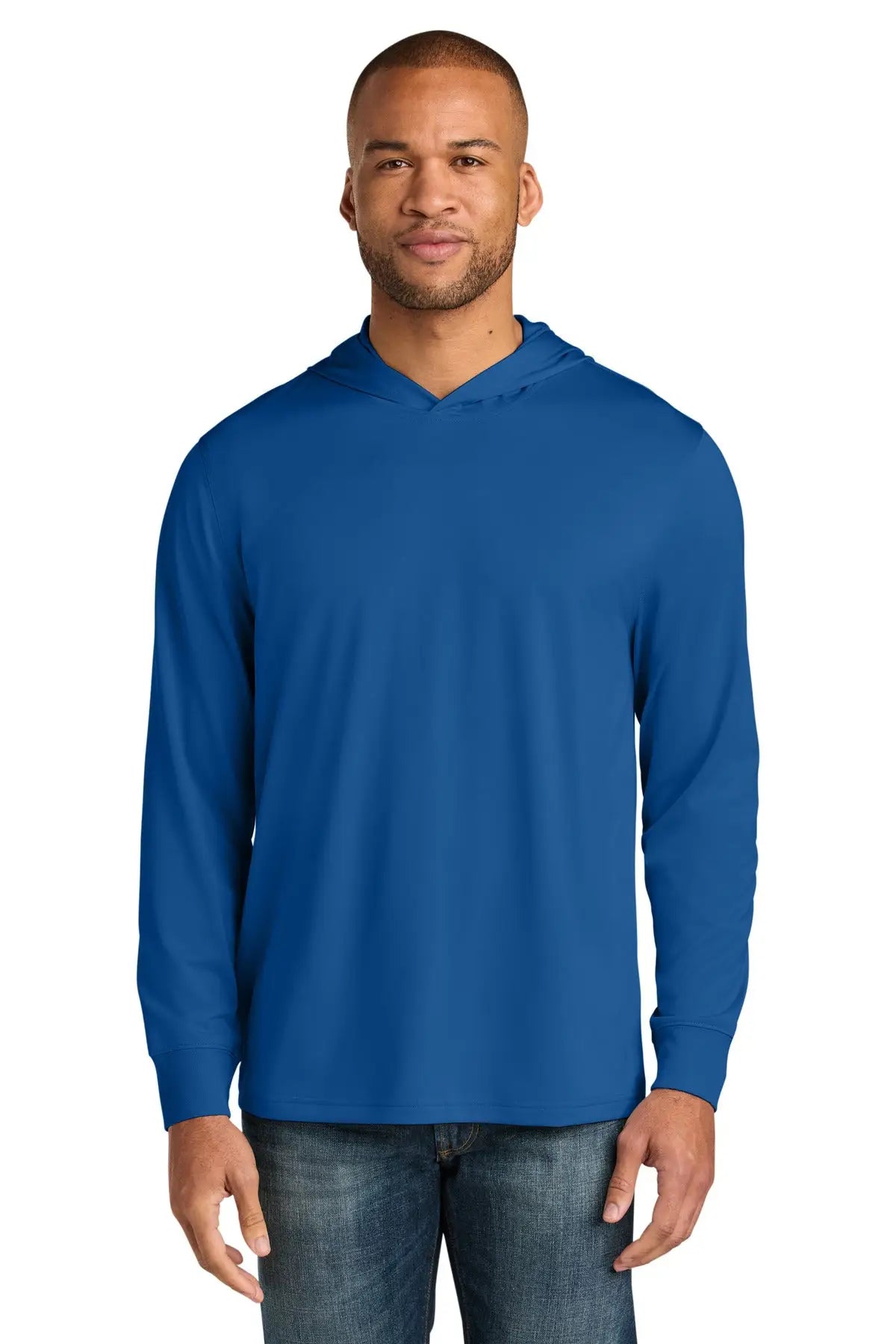 Cornerstone Cs440lsh Workwear Pro Long Sleeve Hooded Tee - Royal