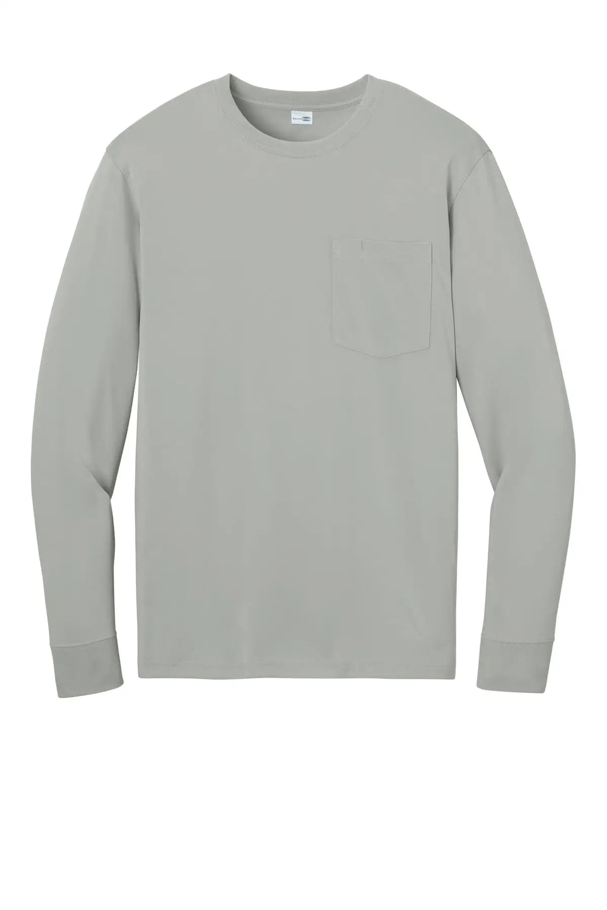 Cornerstone Cs440lsp Workwear Pro Long Sleeve Pocket Tee - Light Gray