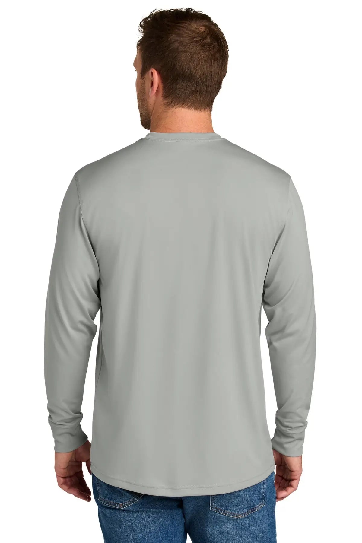 Cornerstone Cs440lsp Workwear Pro Long Sleeve Pocket Tee - Light Gray