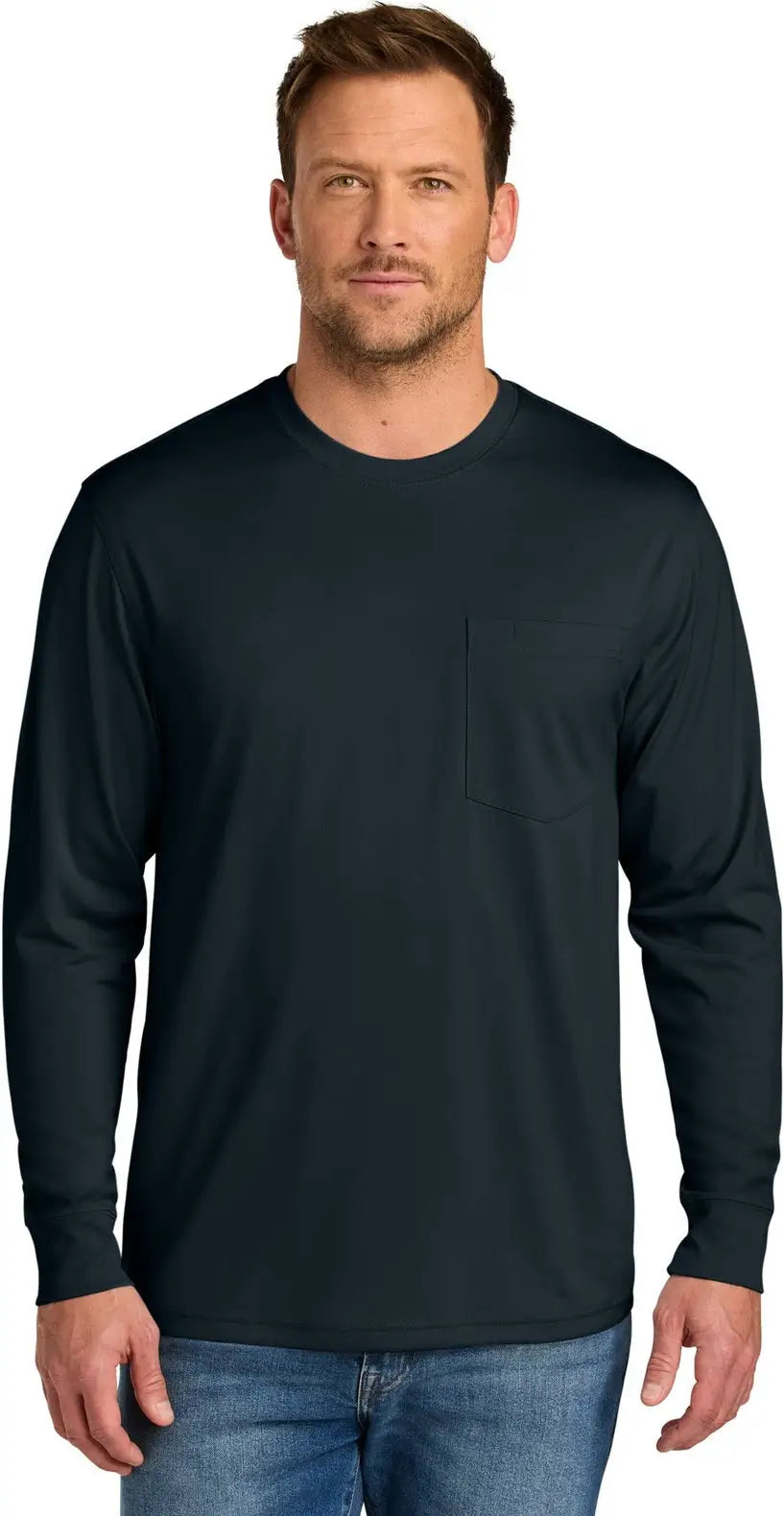 Cornerstone Cs440lsp Workwear Pro Long Sleeve Pocket Tee - Navy