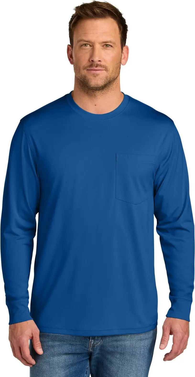 Cornerstone Cs440lsp Workwear Pro Long Sleeve Pocket Tee - Royal