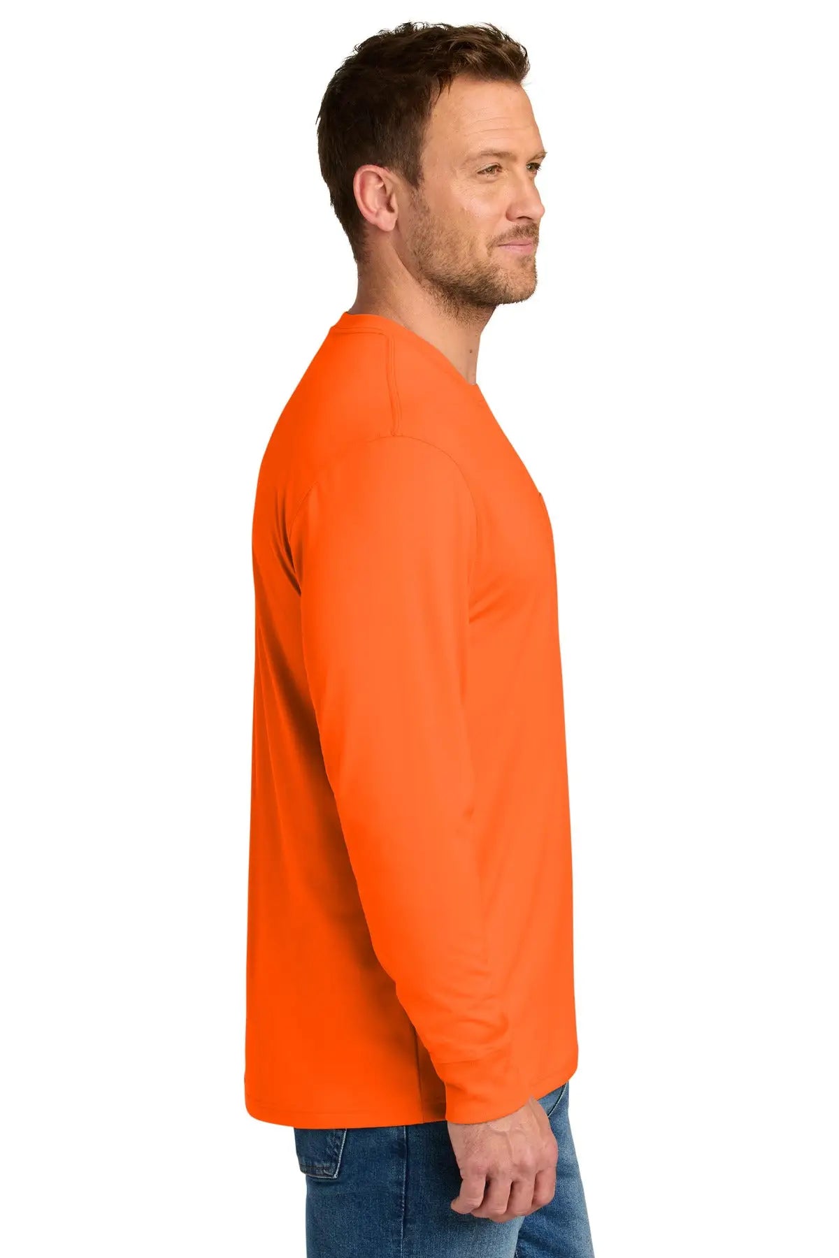 Cornerstone Cs440lsp Workwear Pro Long Sleeve Pocket Tee - Safety Orange